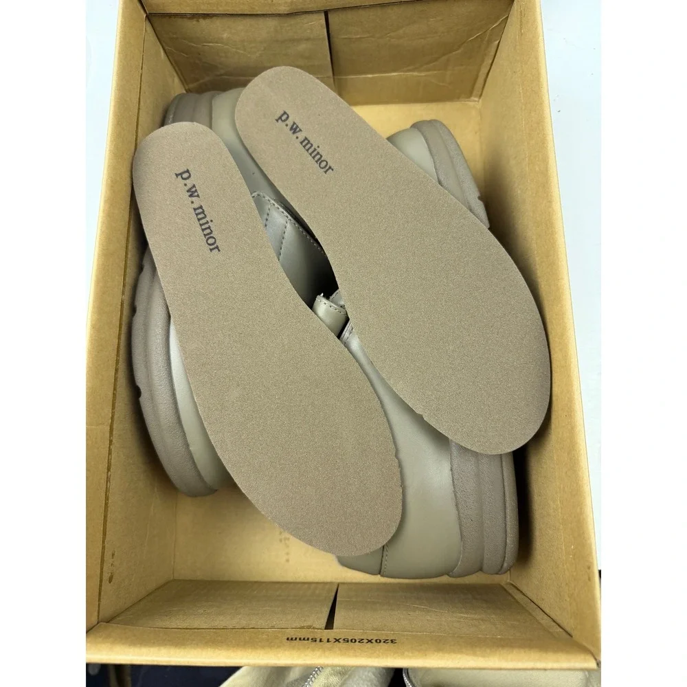 P.W. Minor Women's Tan Hook and Loop Strap Orthopedic‎ Comfort Shoes Size 5 M